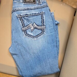 Miss Me Light Blue Skinny Jeans with Embroidered Back Pocket